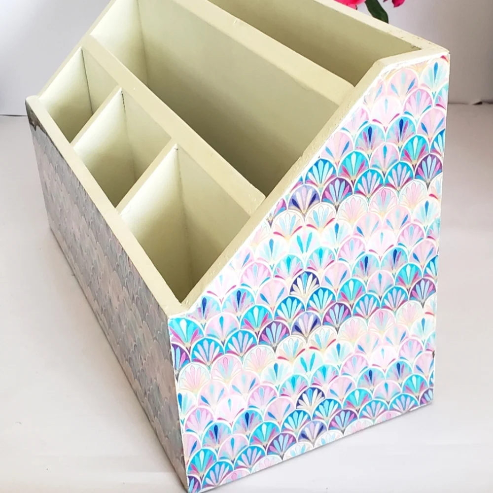 Global Artisans Hand Made Enameled Desk Caddy Organizer NWT